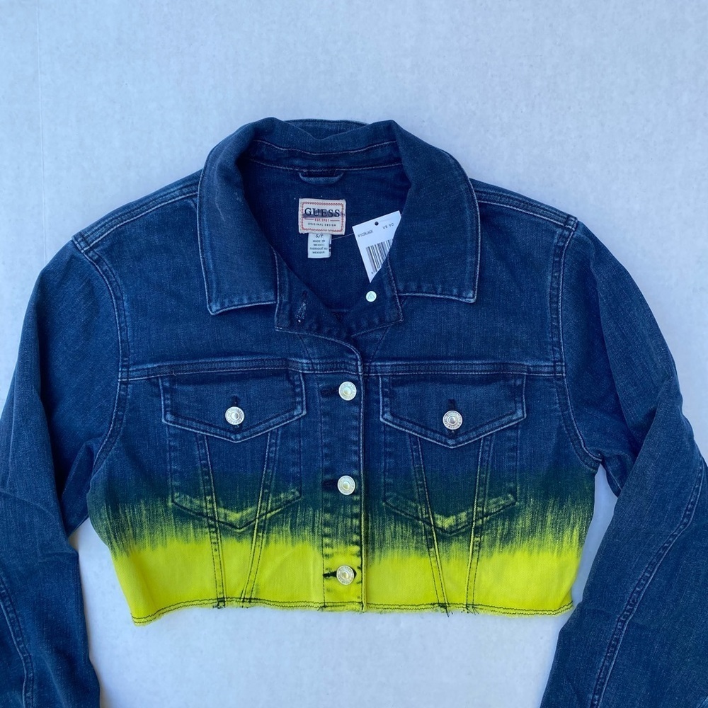 New GUESS Women's Cropped Denim Jacket SZ S